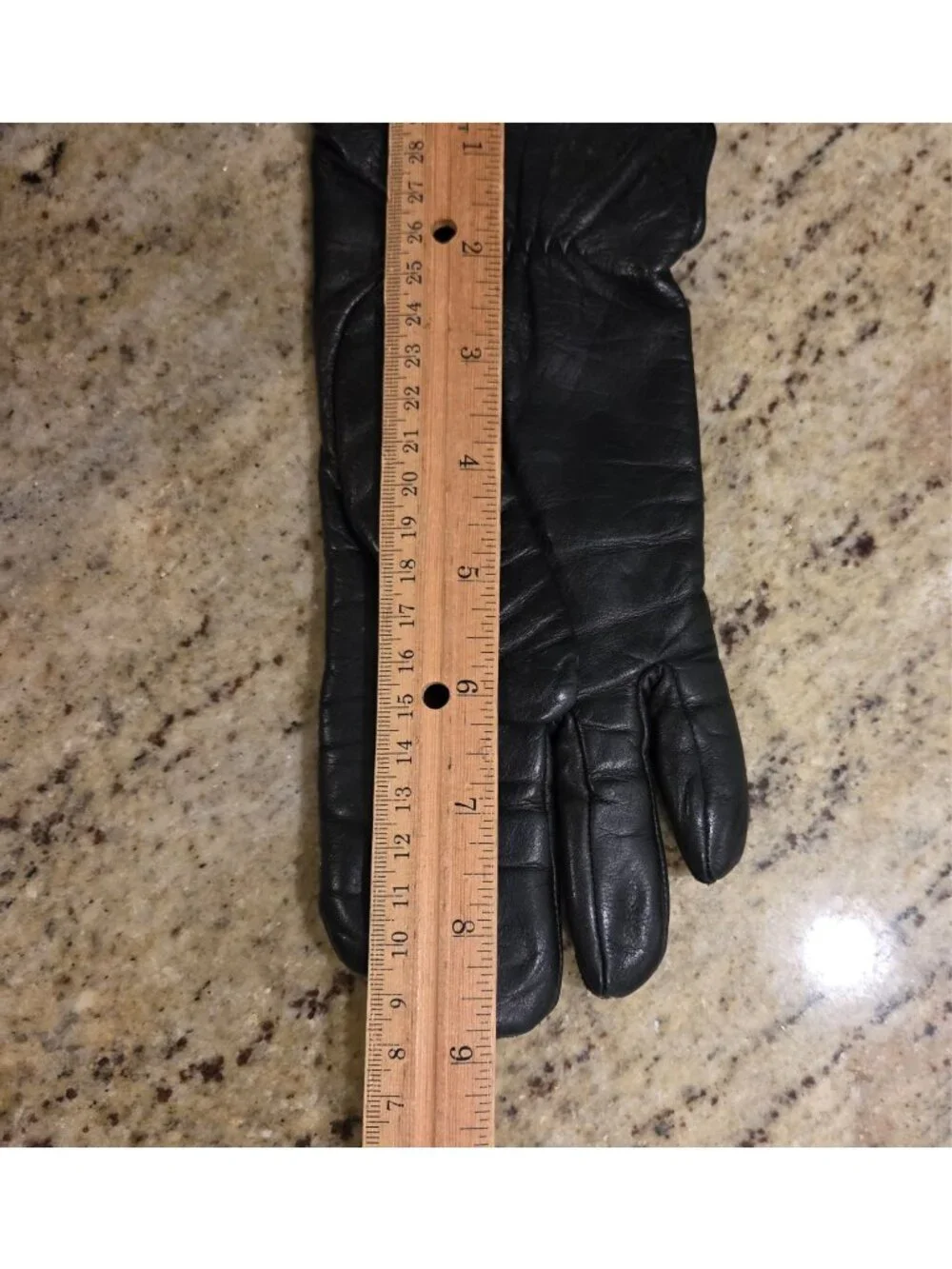 Vintage Womens Size S Black Leather Gloves Lined Moto Biker Winter